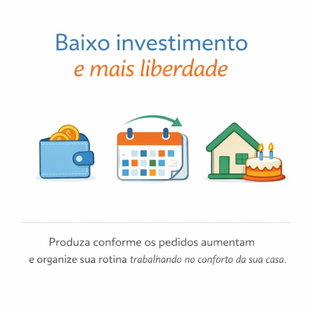 Produção de bolo caseiro com baixo investimento inicial