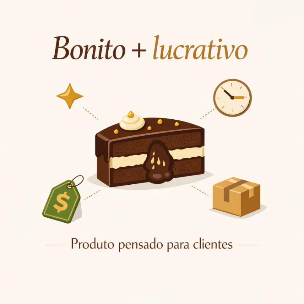 Bolo bonito e lucrativo com acabamento profissional para comercialização
