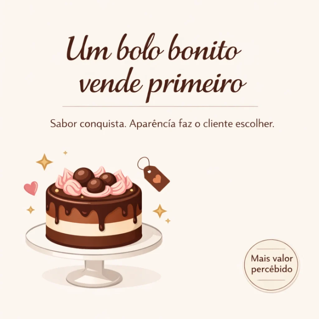Receita de bolo caseiro pra vender com acabamento profissional.