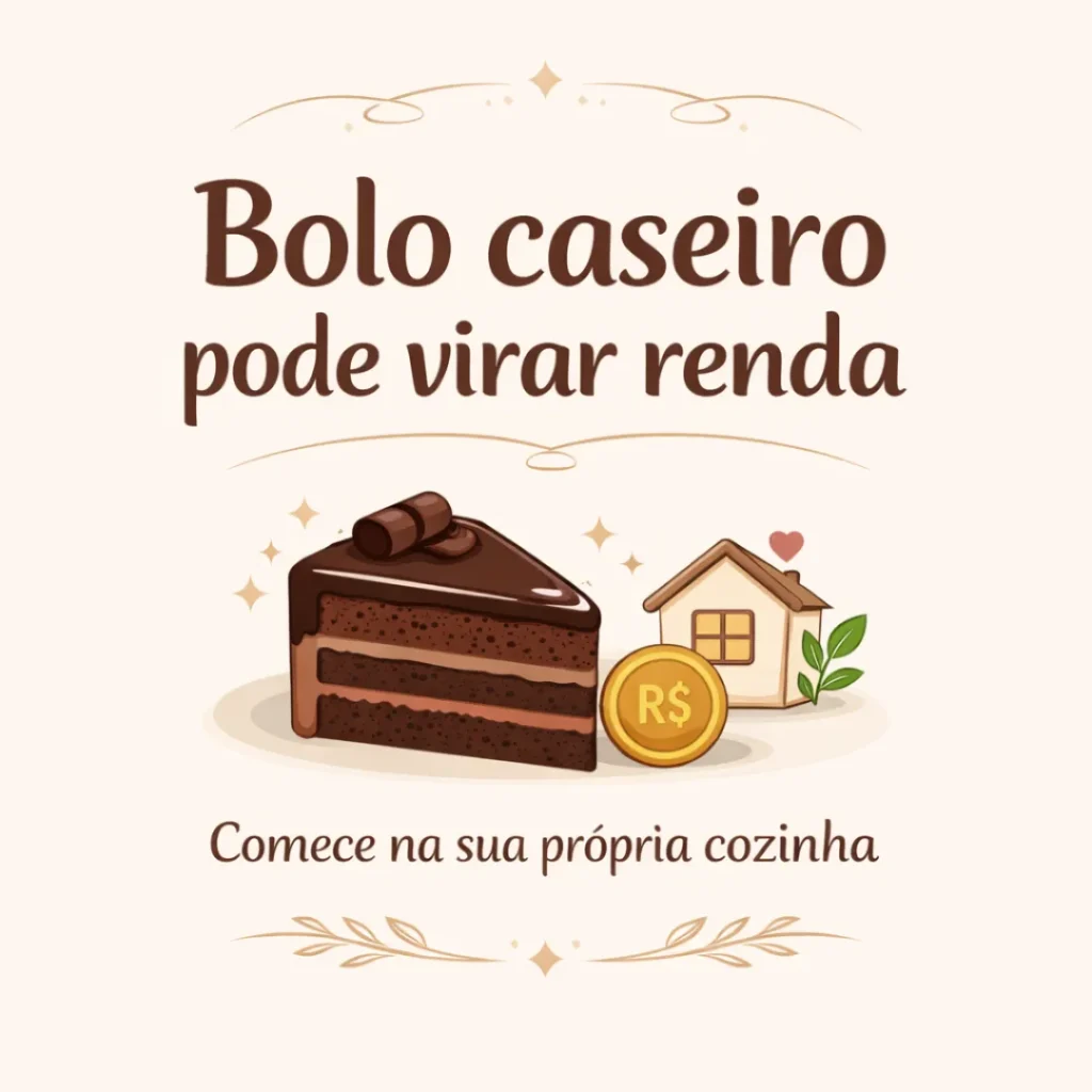 Bolo caseiro de chocolate para vender e gerar renda extra.