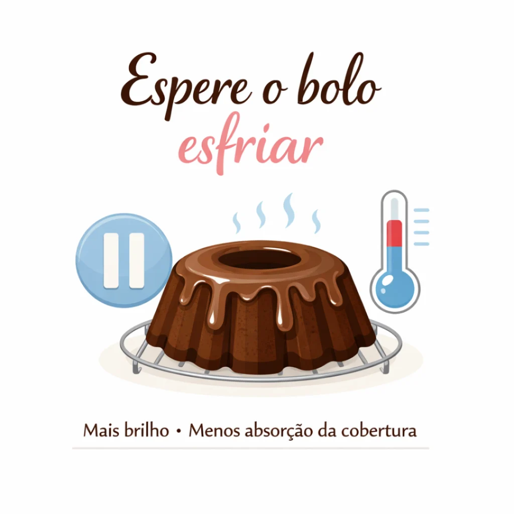 Espere o bolo esfriar antes da cobertura para melhor acabamento.