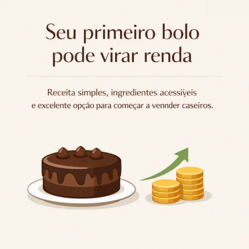 Receita de bolo simples de chocolate para vender e aumentar a renda.