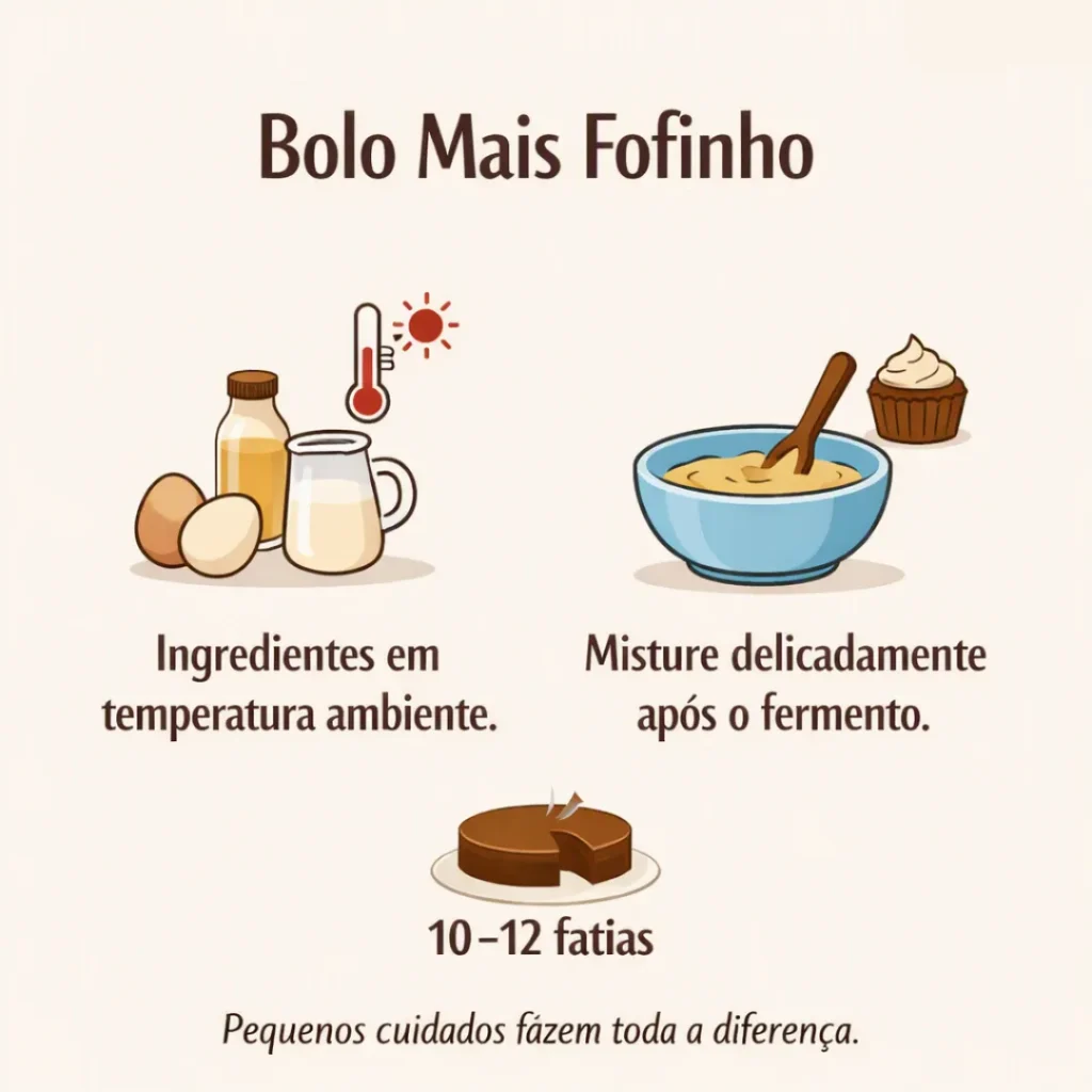Dicas para deixar o bolo caseiro de chocolate mais fofinho.