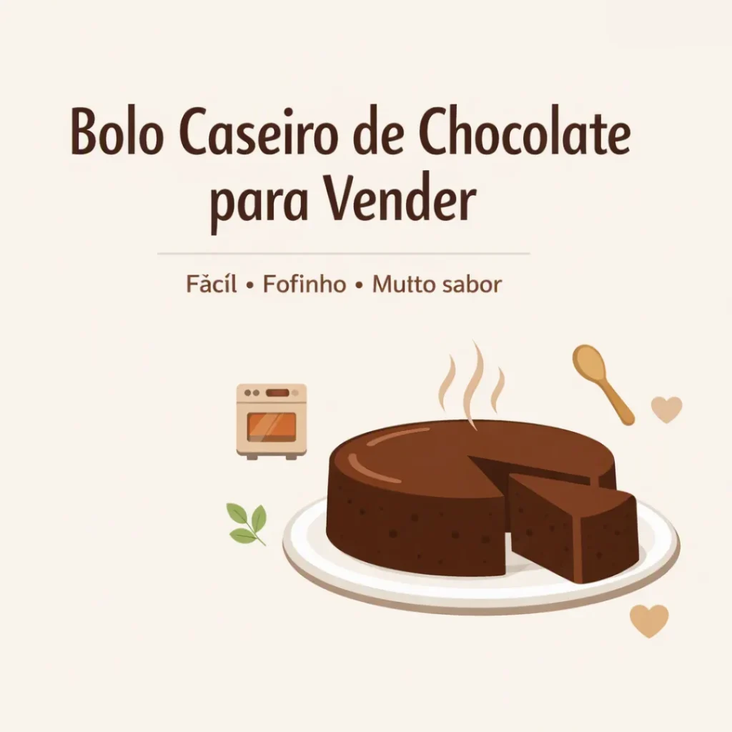 Bolo caseiro para vender de chocolate fofinho e fácil de fazer.