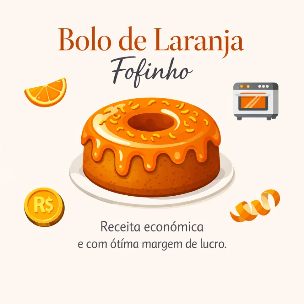 Bolo caseiro de laranja fofinho pronto para vender.