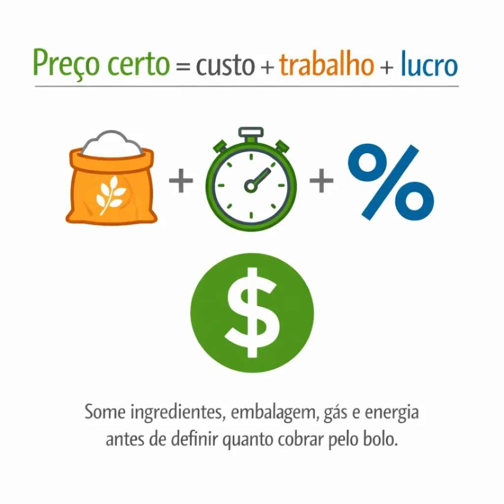 Cálculo de preço e lucro do bolo caseiro para vender