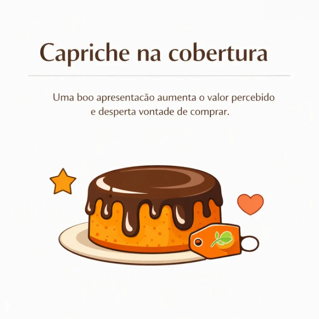 Bolo com cobertura bonita aumenta o valor das vendas