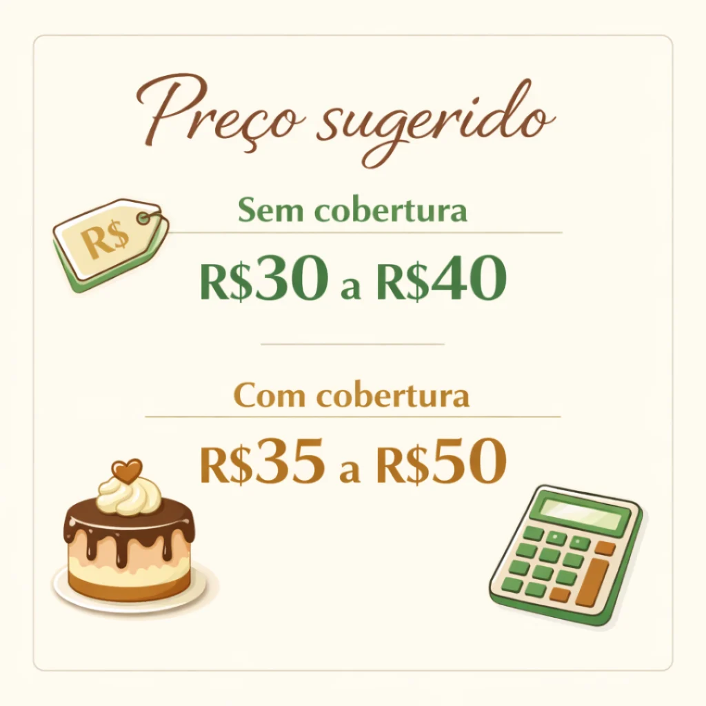 Sugestão de preço para vender bolo caseiro simples.