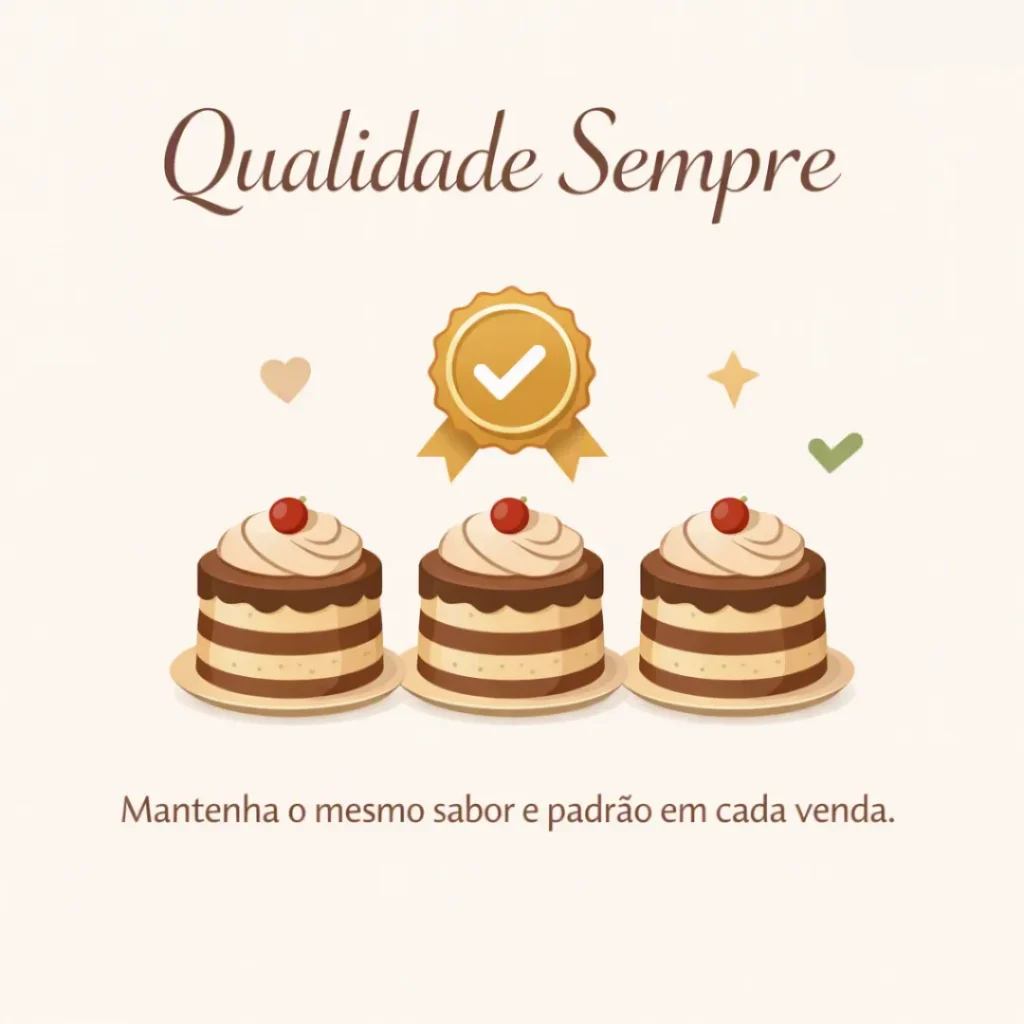 Manter a qualidade do bolo caseiro para fidelizar clientes.