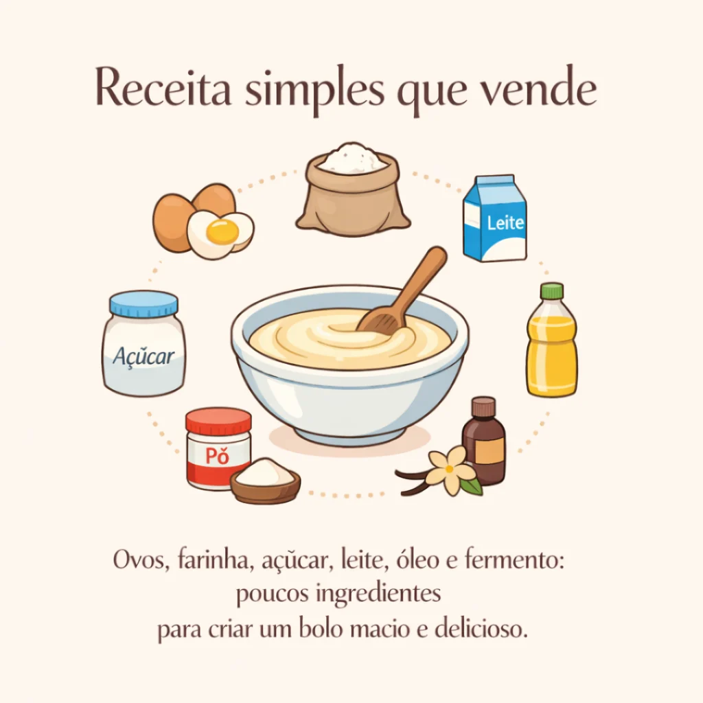 Receita completa de bolo caseiro simples para vender.