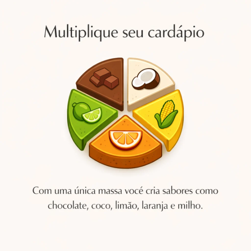 Sabores variados de bolo caseiro simples para aumentar as vendas.