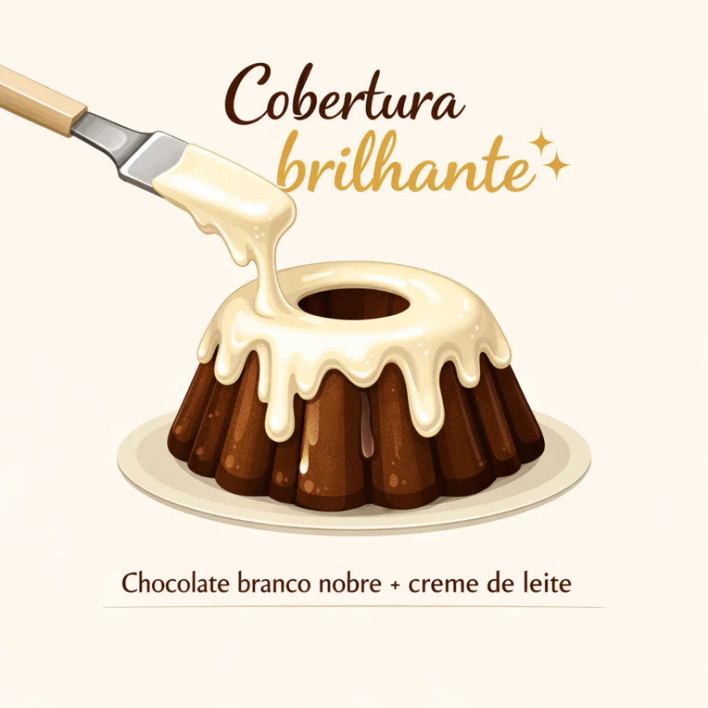 Cobertura brilhante para receita de bolo caseiro para vender.
