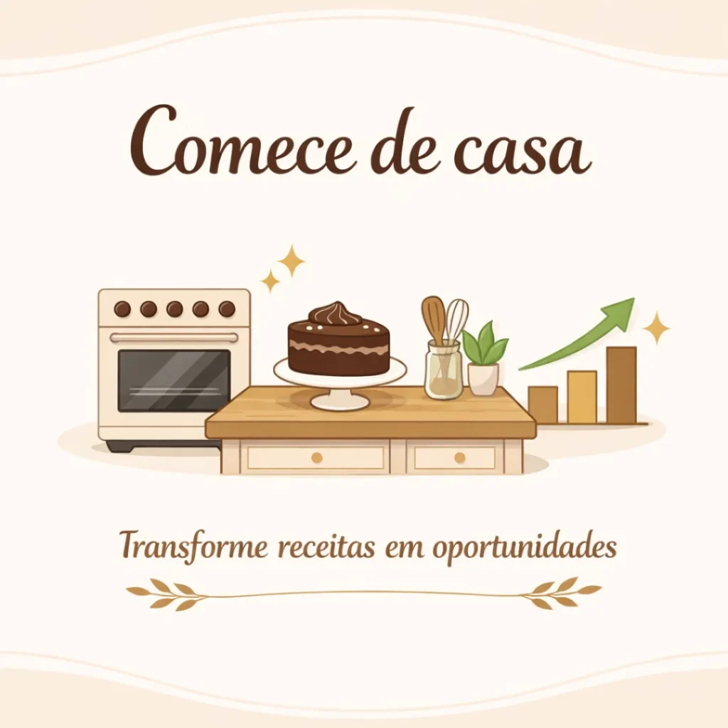 Produção de bolo caseiro de chocolate para vender em casa.