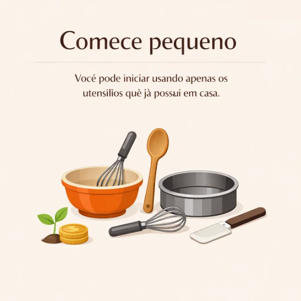Comece a vender bolos utilizando utensílios da própria cozinha.