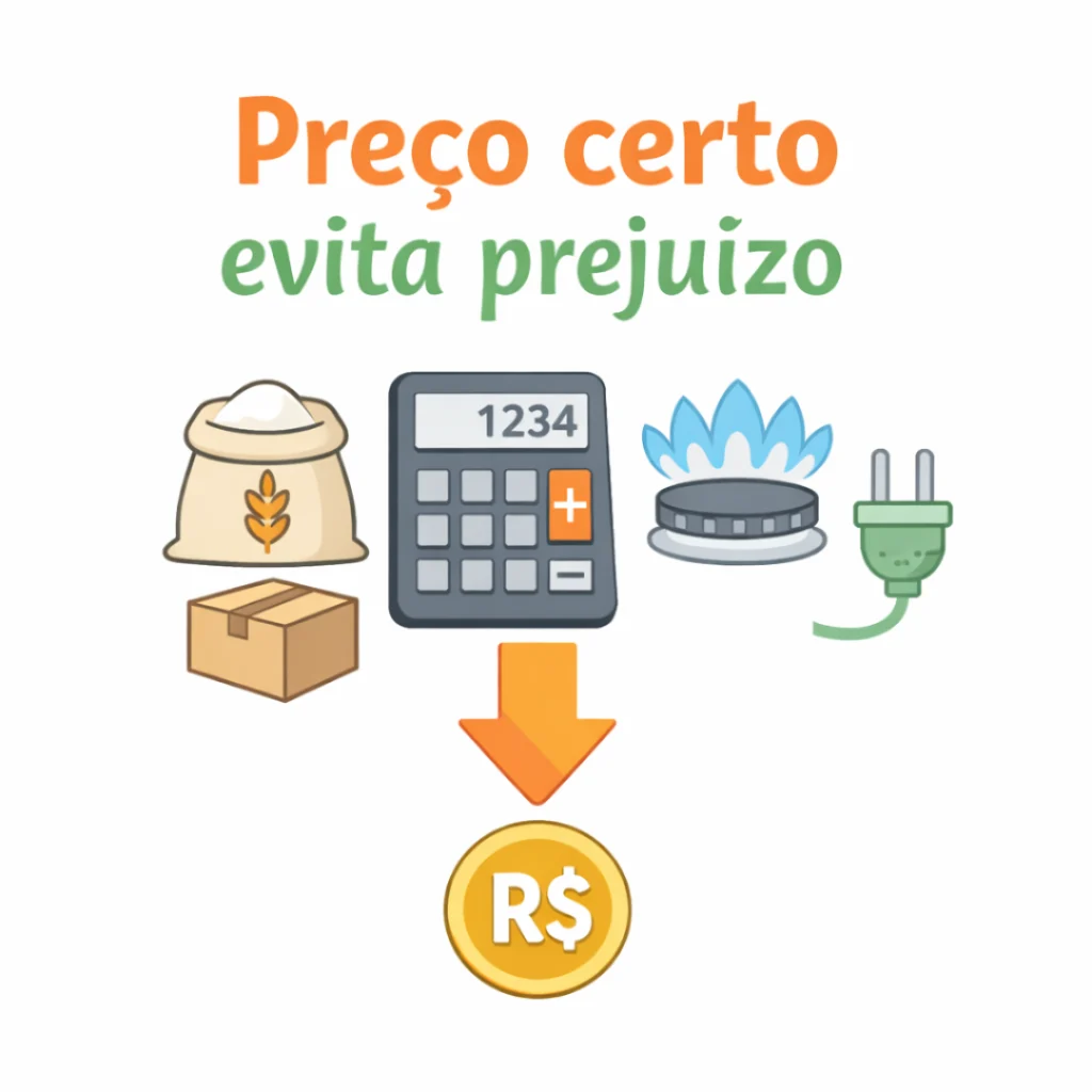 Ilustração sobre precificação de bolo caseiro para vender sem ter prejuízo.