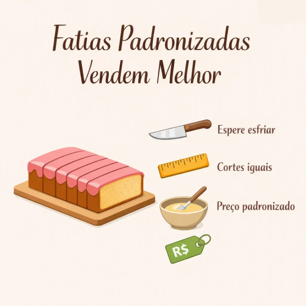 Como cortar bolo caseiro para vender fatias padronizadas