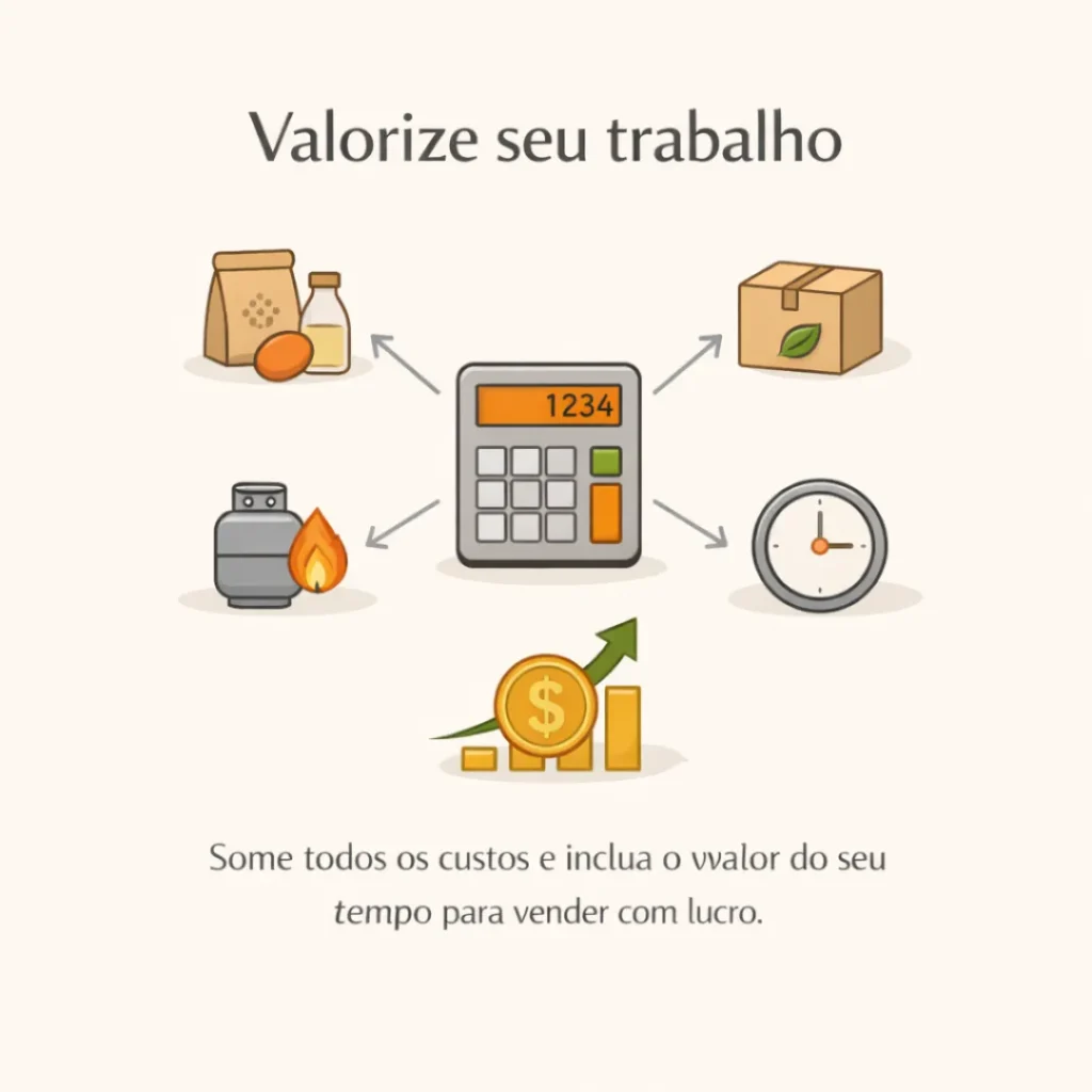 Aprenda como calcular o preço ideal para vender bolo caseiro em casa.