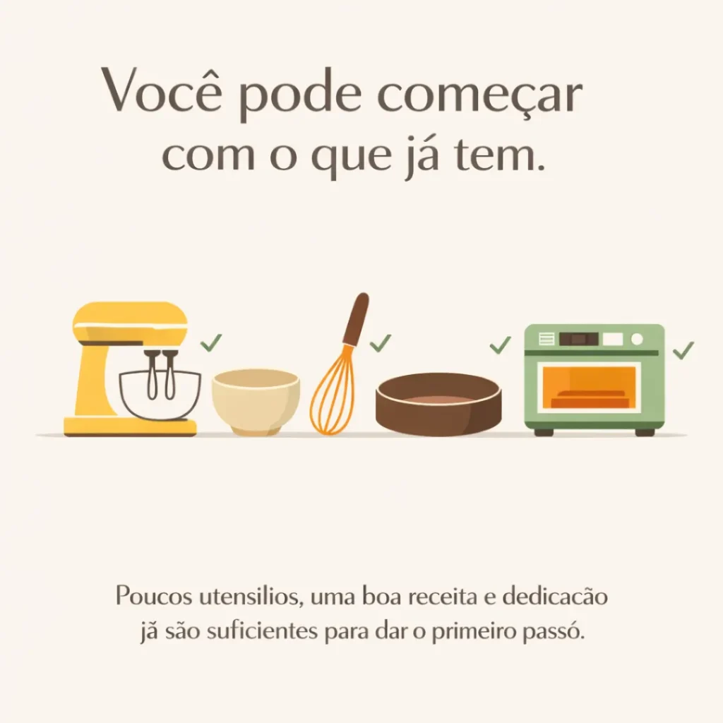 Você pode começar a fazer bolo caseiro para vender com poucos utensílios.