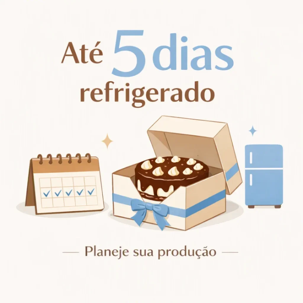 Conservação de bolo caseiro refrigerado por até cinco dias