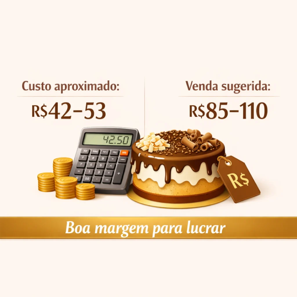 Custo e preço sugerido para vender bolo caseiro decorado.