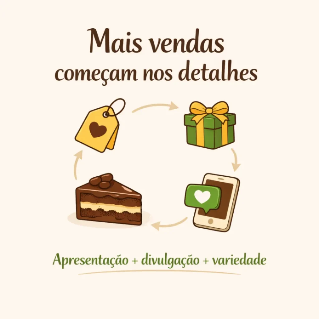 Estratégias para vender bolo caseiro de chocolate com mais facilidade.