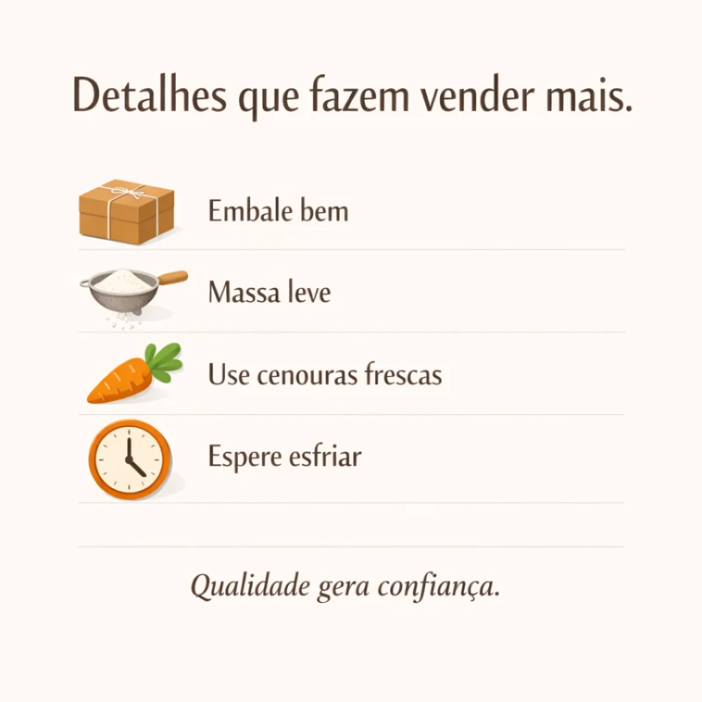 Dicas para aumentar as vendas de bolo de cenoura caseiro.