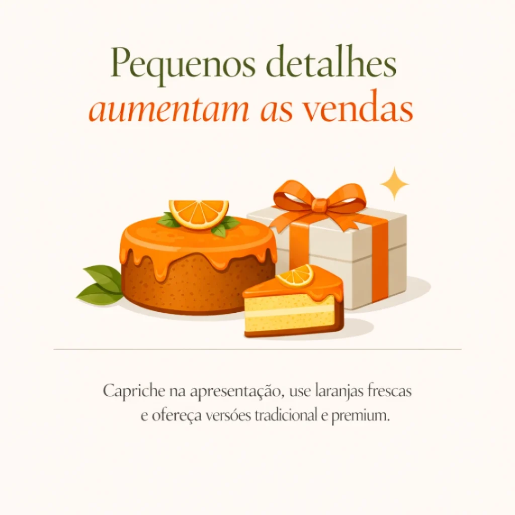 Dicas para aumentar as vendas de bolo caseiro de laranja.