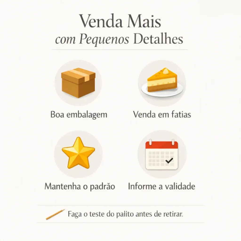 Dicas para vender mais bolo de milho usando boa apresentação e divulgação.