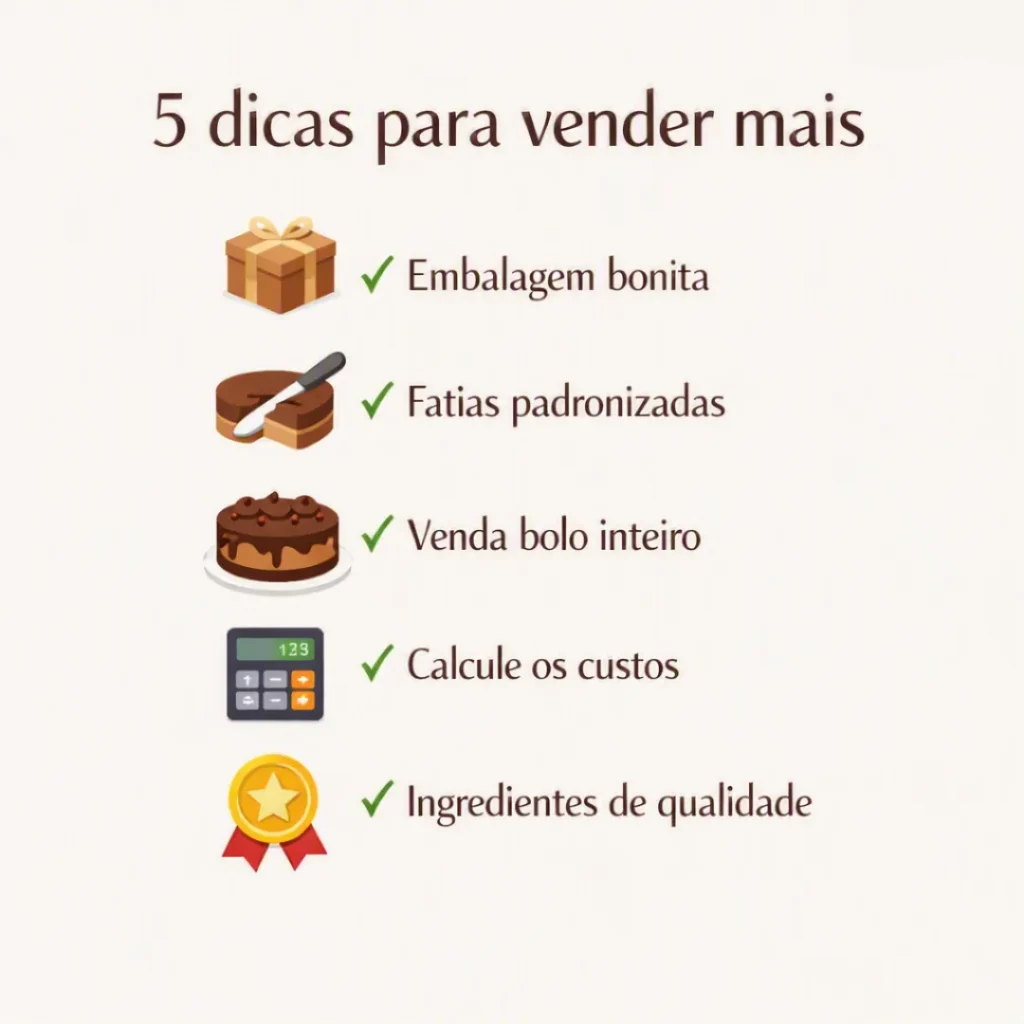 Dicas para vender mais bolos e conquistar clientes.