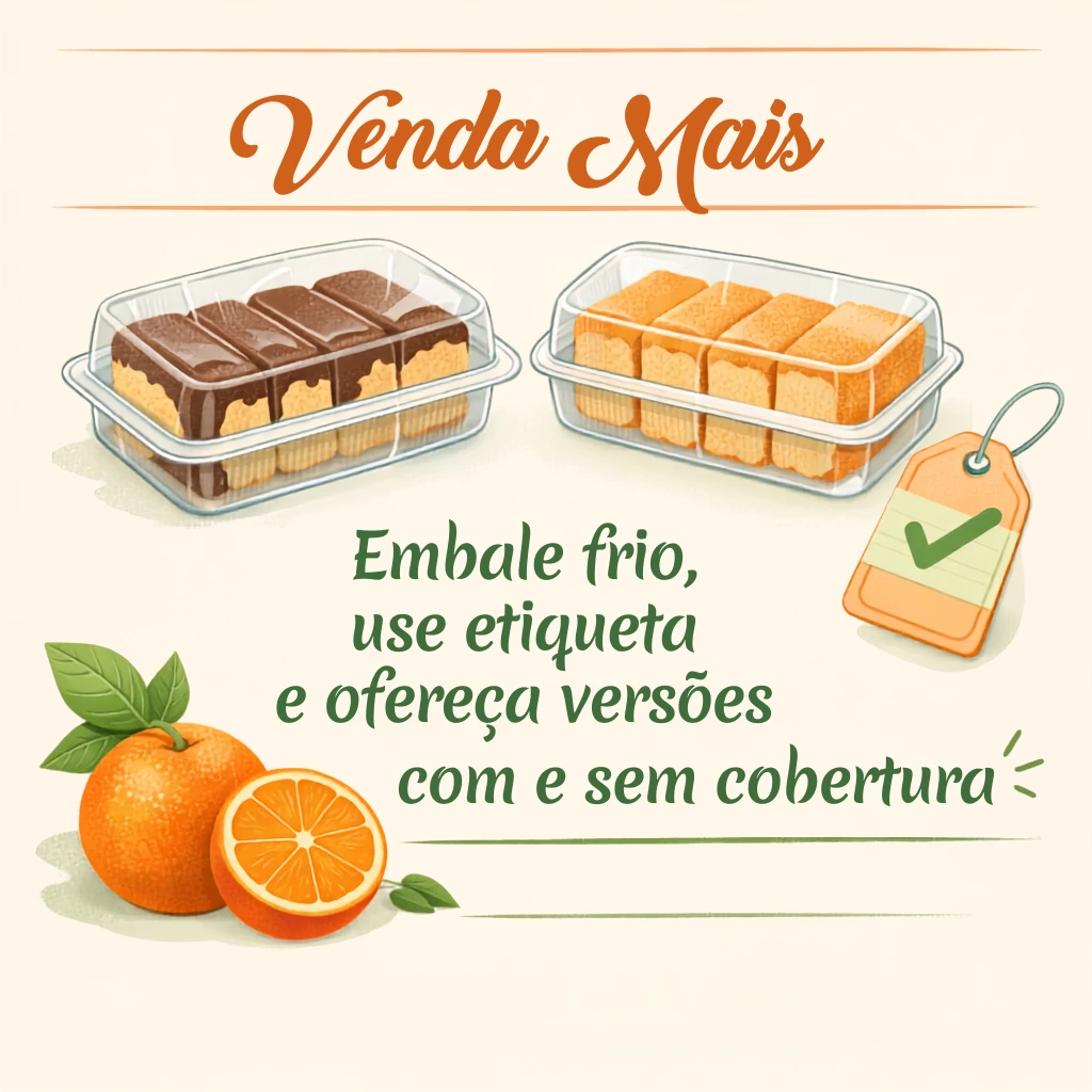 Embalagem ideal para conservar e valorizar o bolo caseiro para vender.