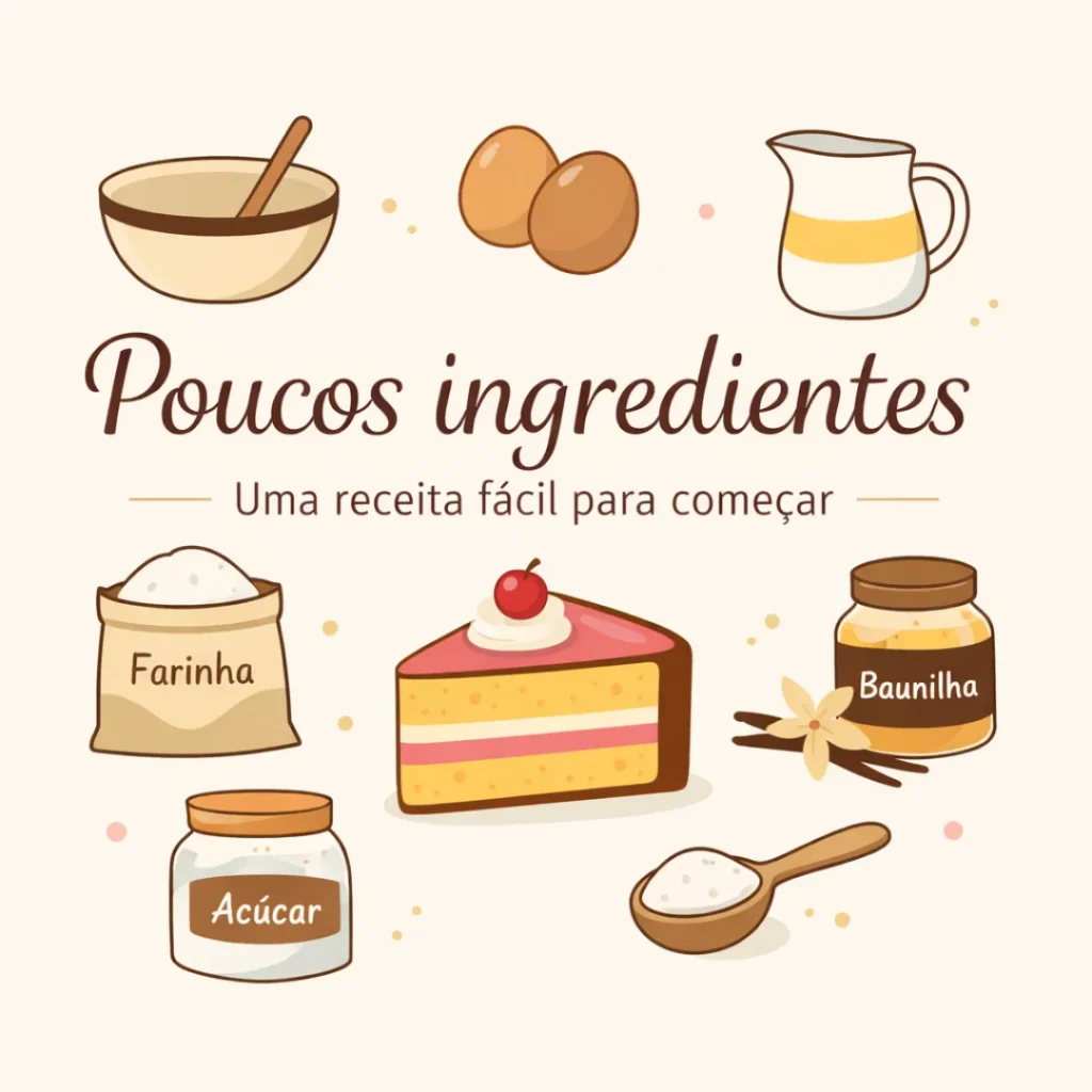Ingredientes para preparar bolo caseiro em fatias para vender