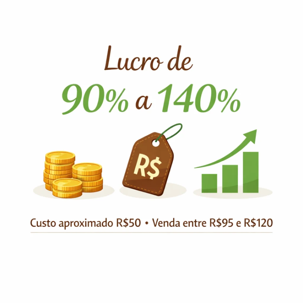 Margem de lucro da receita de bolo caseiro para vender.

