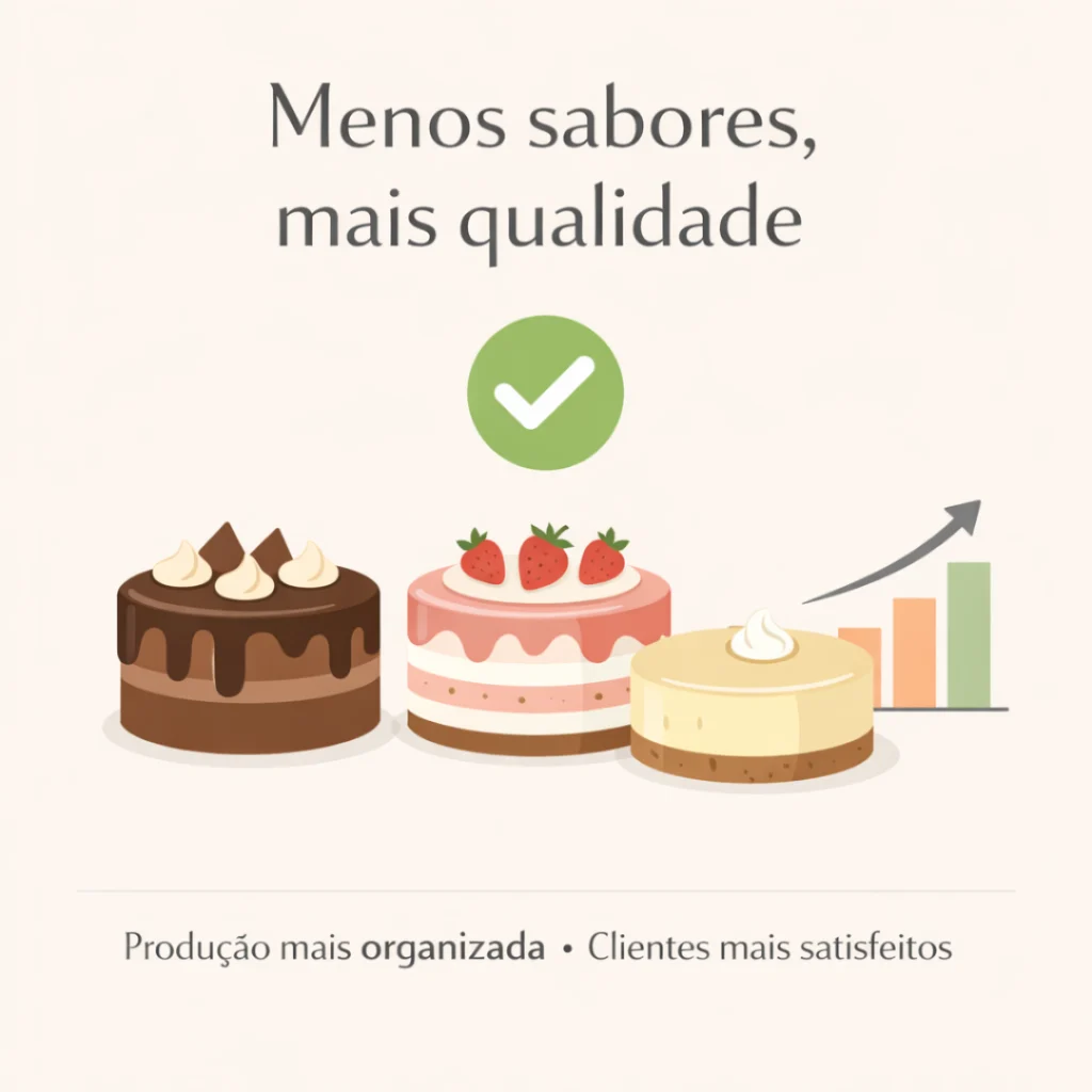Produzir menos sabores de bolo caseiro com mais qualidade
