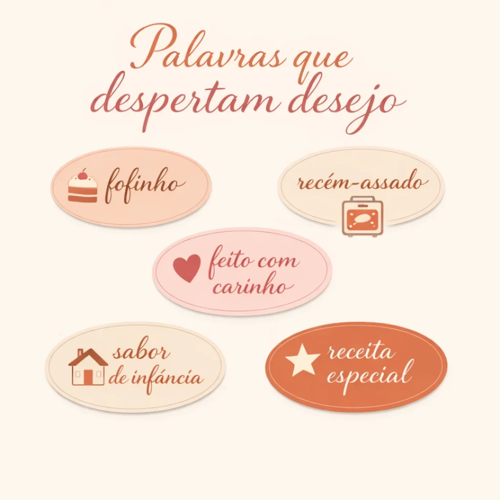 Palavras que despertam desejo para vender bolos.