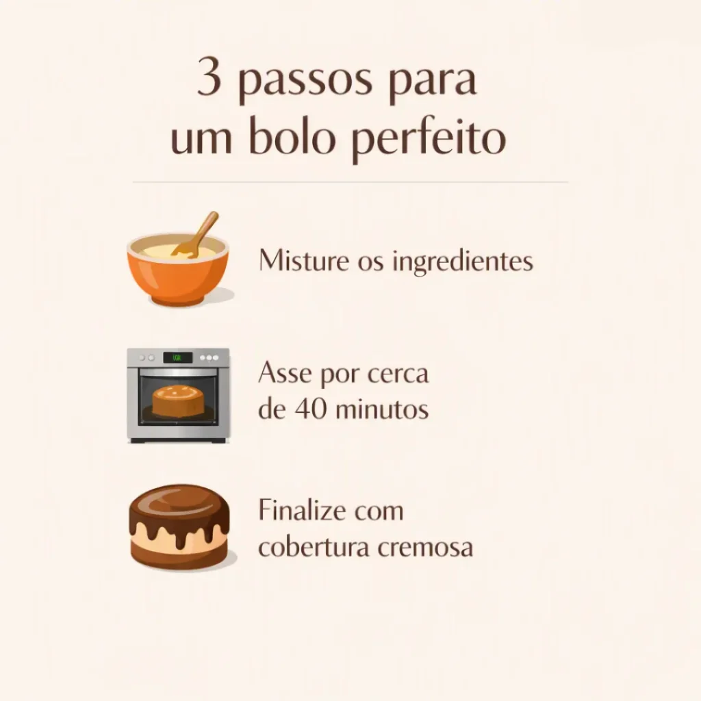 Passo a passo para preparar bolo de chocolate fofinho.