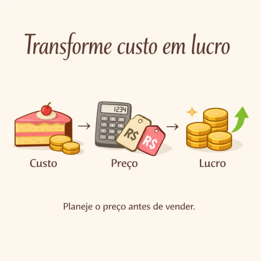 Cálculo de preço para vender bolo caseiro em fatias