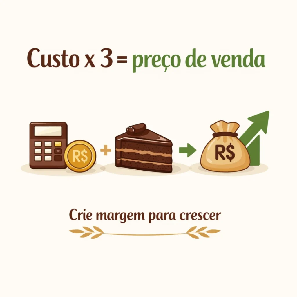 Como calcular o preço de venda do bolo caseiro de chocolate.