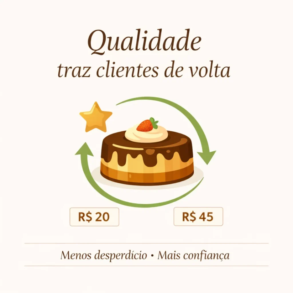 Qualidade e clientes que compram novamente