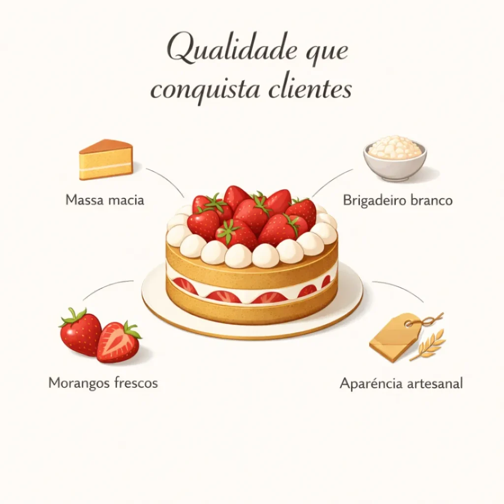 Vantagens do bolo de morango para quem procura receita bolo caseiro para vender.