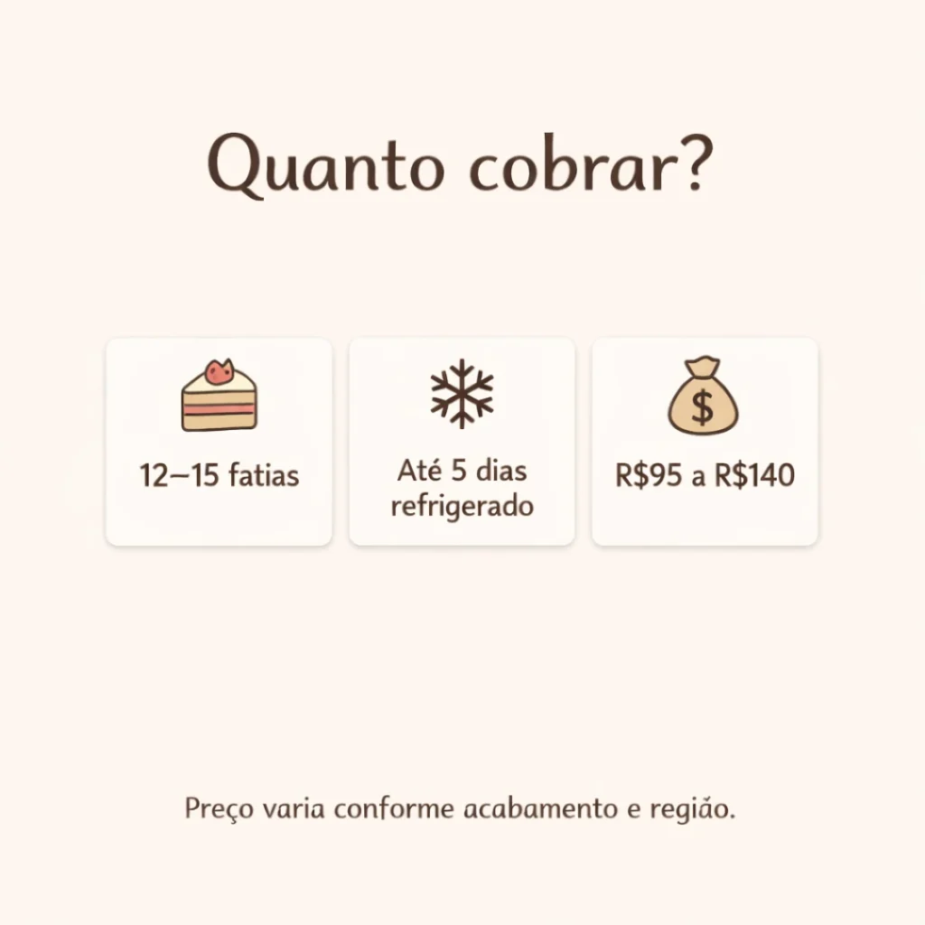 Como definir o preço da receita de bolo caseiro pra vender.