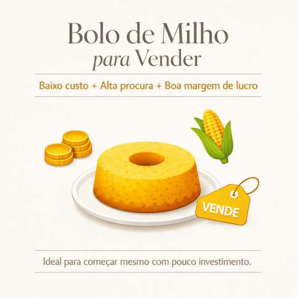 Receita de bolo de milho para vender com ingredientes simples e excelente lucro.