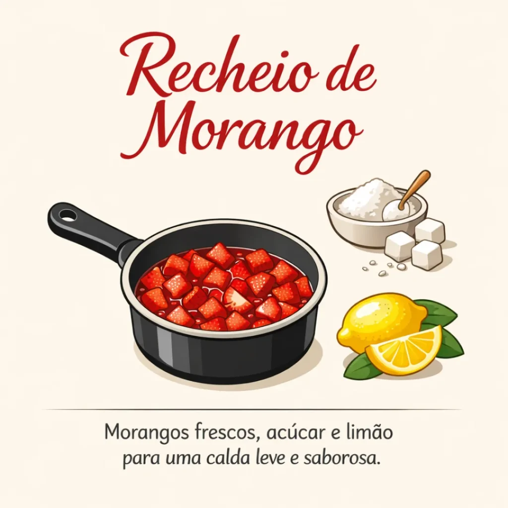 Recheio cremoso de morango para bolo caseiro de morango com leite Ninho