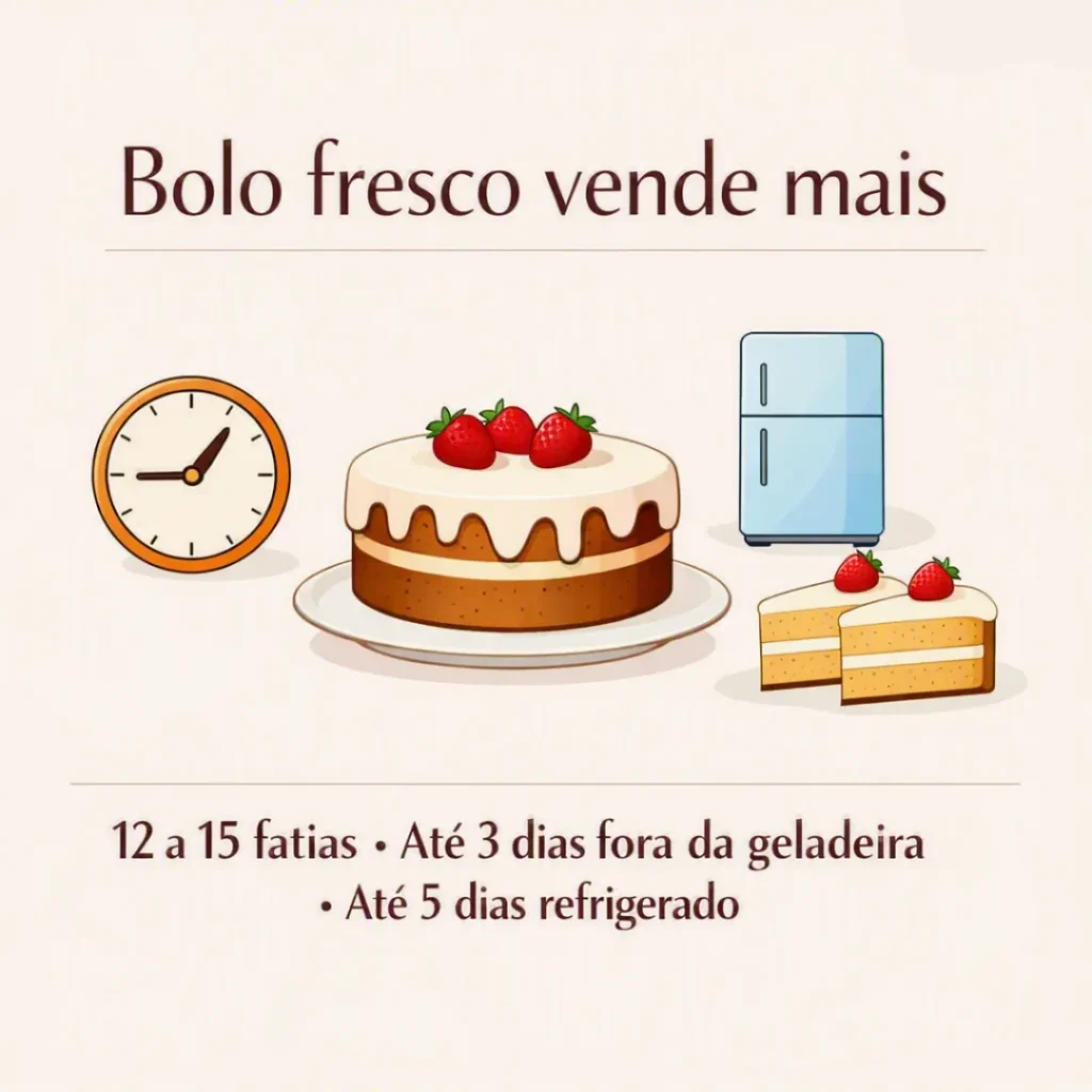 Rendimento e conservação do bolo caseiro simples para vender