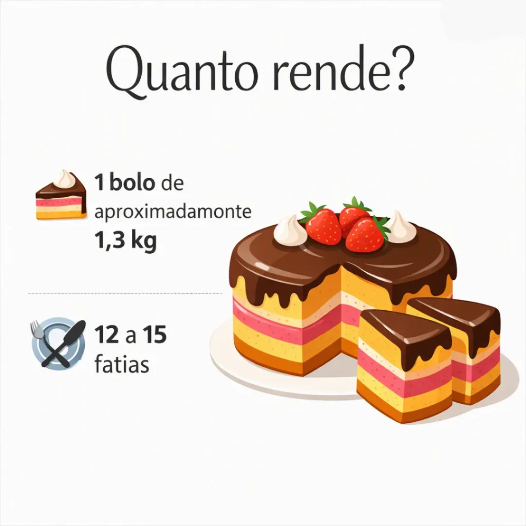 Rendimento e sugestão de preço da receita de bolo caseiro