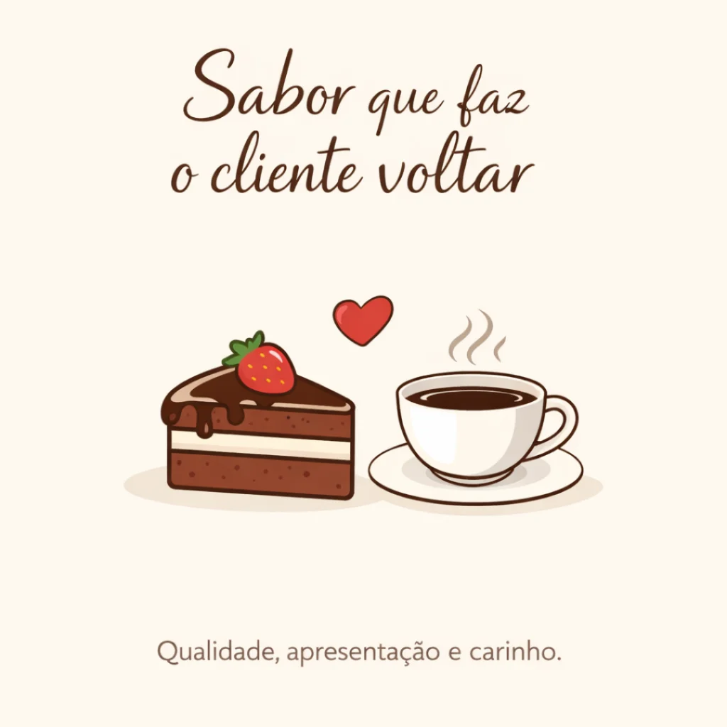 Bolo caseiro com sabor que faz o cliente voltar