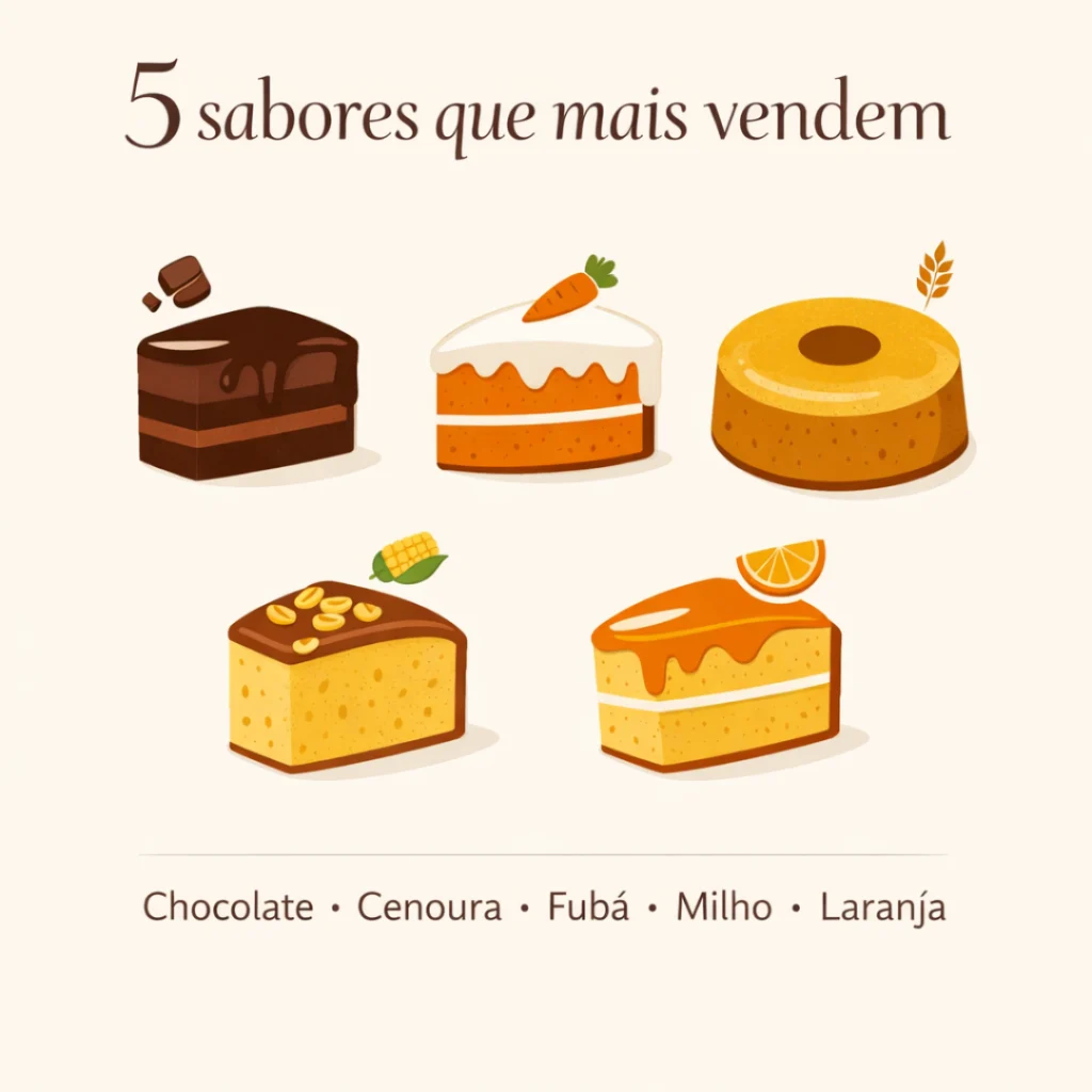 Sabores de bolo caseiro mais vendidos para aumentar as encomendas