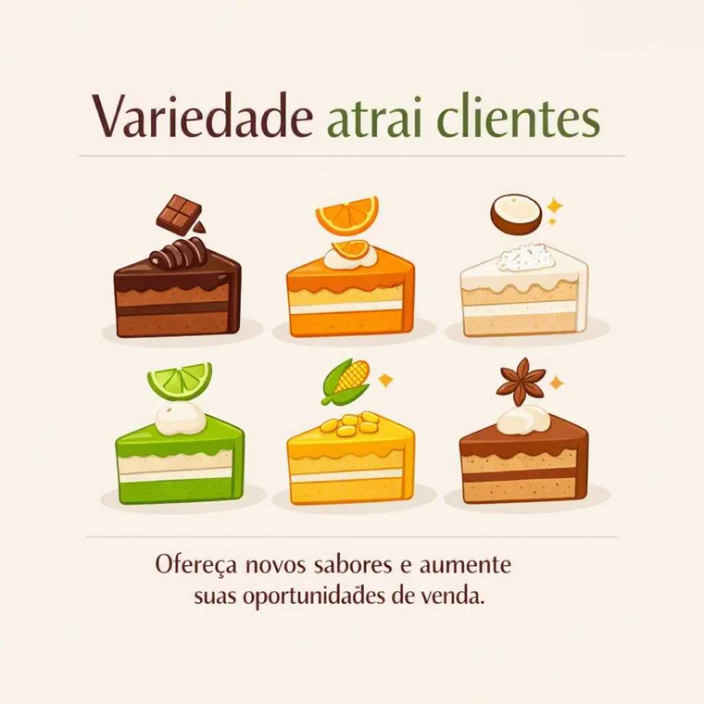 Sabores de bolo caseiro simples para vender