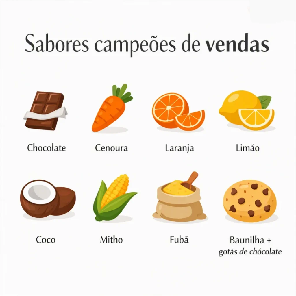 Sabores de bolo caseiro que mais vendem