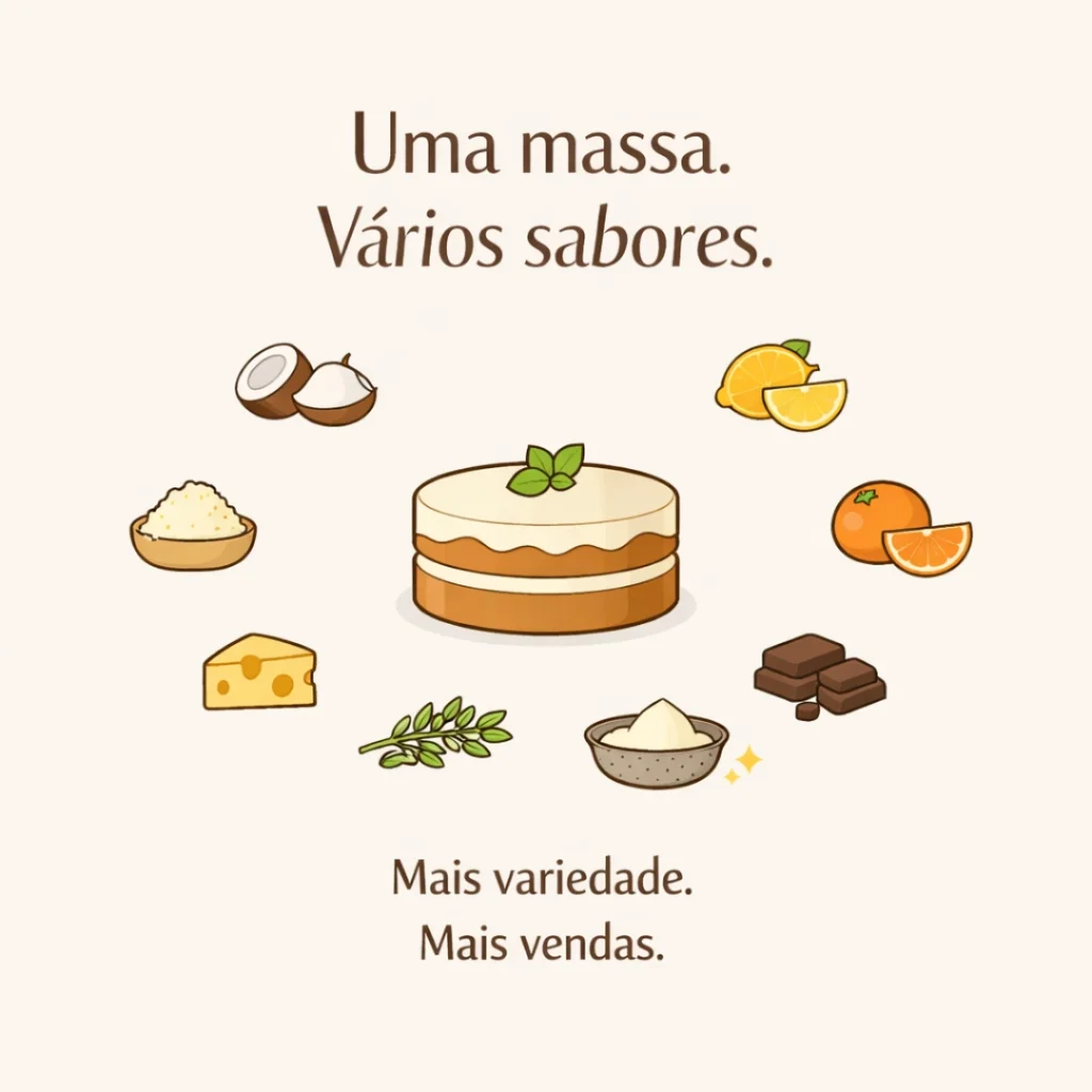 Variações de sabores para bolo caseiro lucrativo