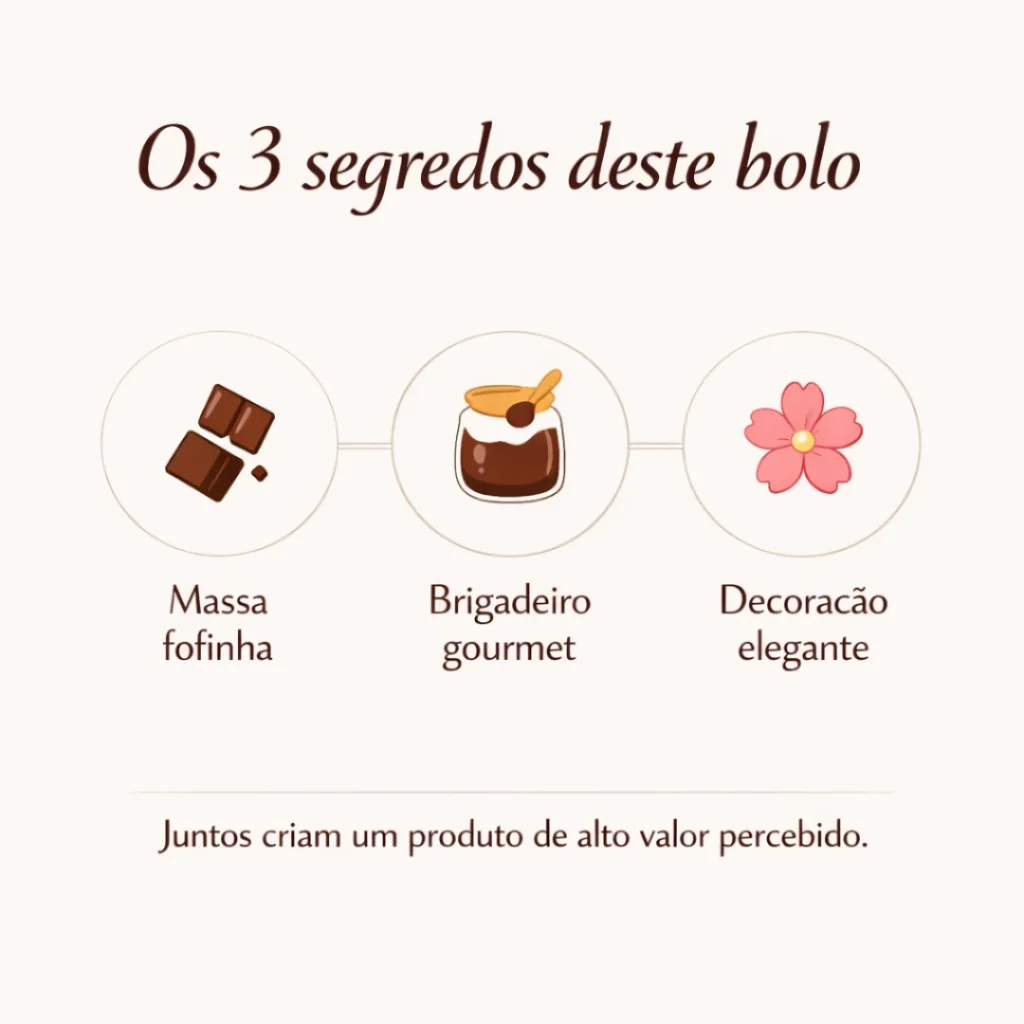Receita de bolo caseiro pra vender com ingredientes que valorizam o produto.
